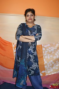 Rupali in blue sexy indian dress