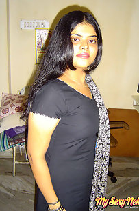Neha bhabhi in sexy black Indian shalwar suit stripping