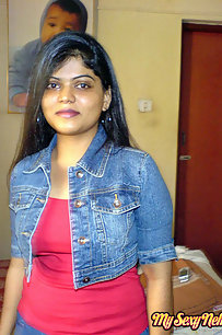 Neha bhabhi in her bedroom showing her juicy boobs