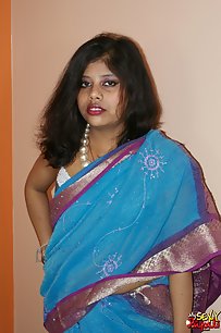 Rupali in indian saree stripping naked