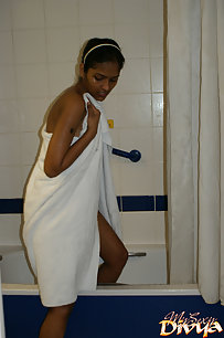 Divya taking shower before going to bed for a fuck