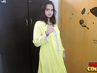 Sonia Bhabhi Taking Her Shalwar Off Exposing Her Clean Shaved Pussy